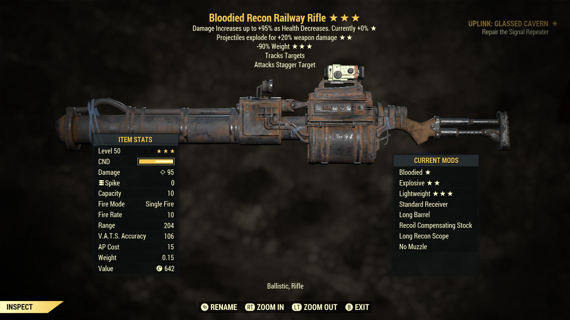 Bloodied【Explosive + Lightweight】Railway Rifle